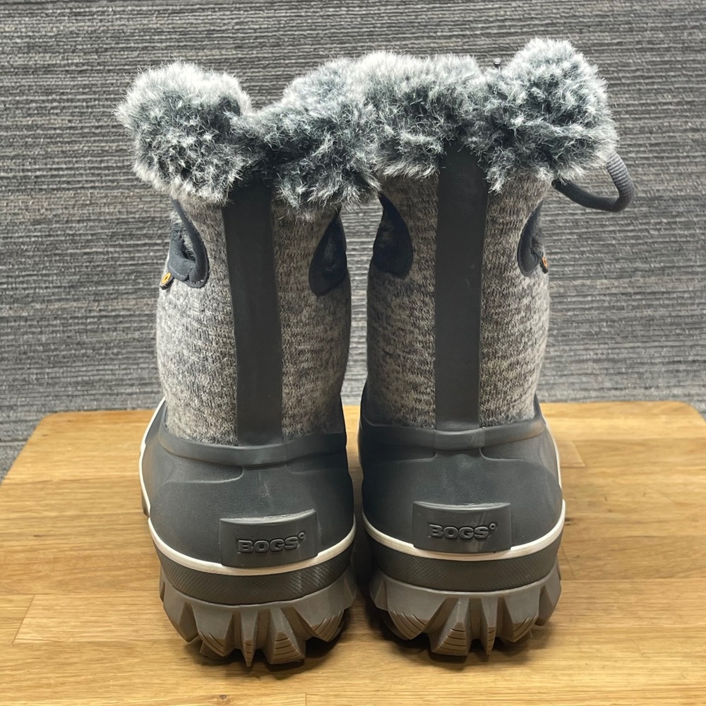 Bogs Arcata Knit Winter Boots Women 8 Gray Waterproof Faux Fur Insulated Snow - Picture 7 of 15
